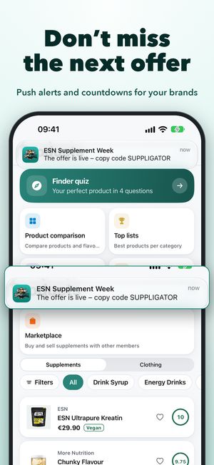Pushnotiser vid kampanjstart och för restocks i Suppligator-appen