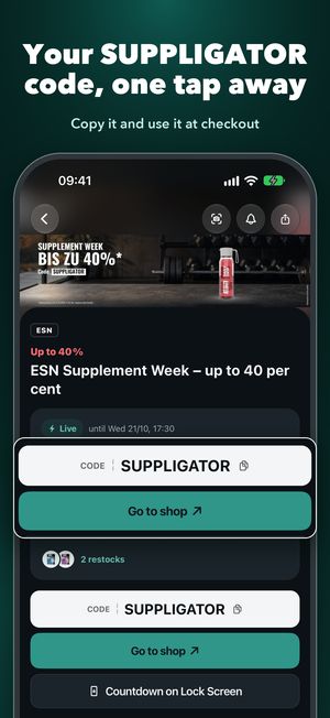 Erbjudanden och koden SUPPLIGATOR i Suppligator-appen